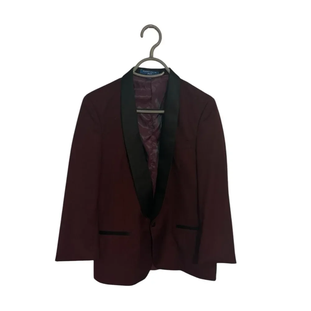 Perry Ellis Boys Burgundy Tuxedo Formal Jacket Sz 18